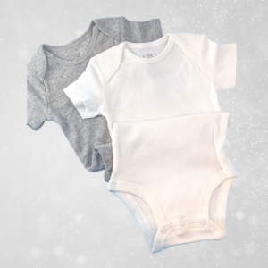 Baby Bodysuits White Grey