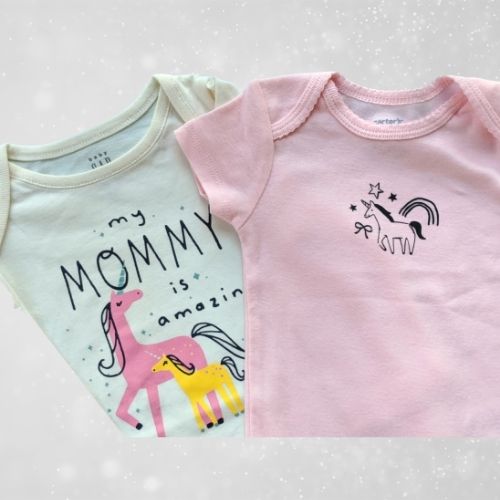 Mommy and unicorn baby bodysuit