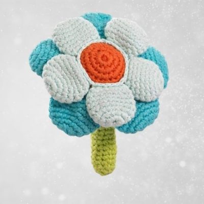 Pebble flower rattle baby gift idea